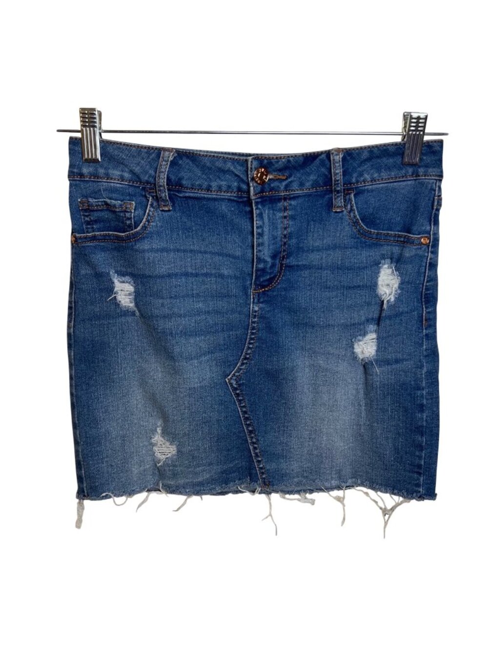 Celebrity Pink Fray Jean Skirt